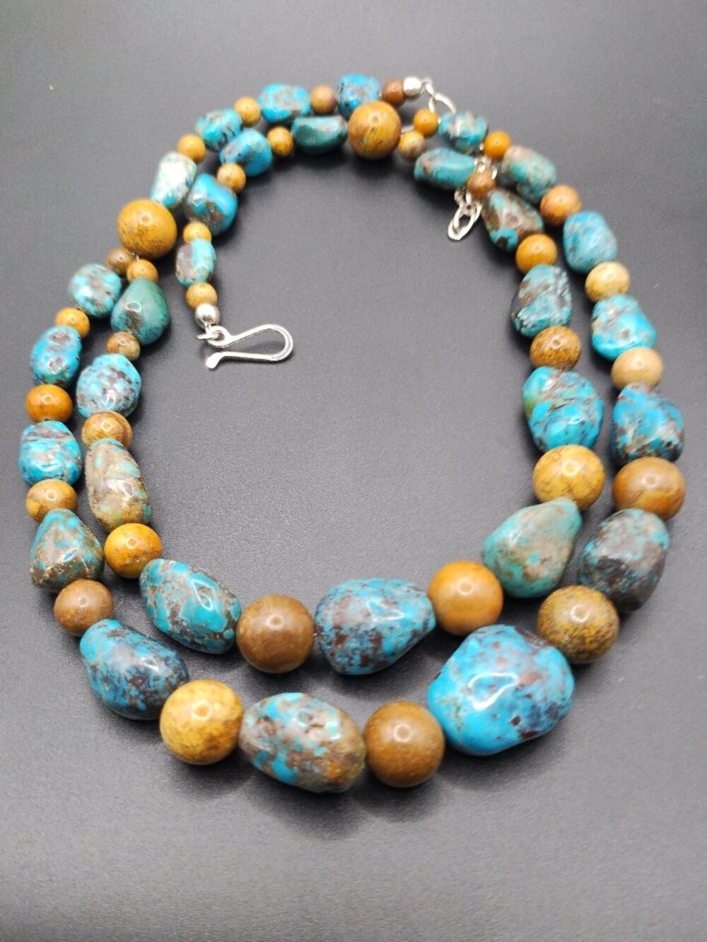 Jay King DTR Hubei Turquoise Iron Mountain Turquoise necklace 925 Sterling Silve